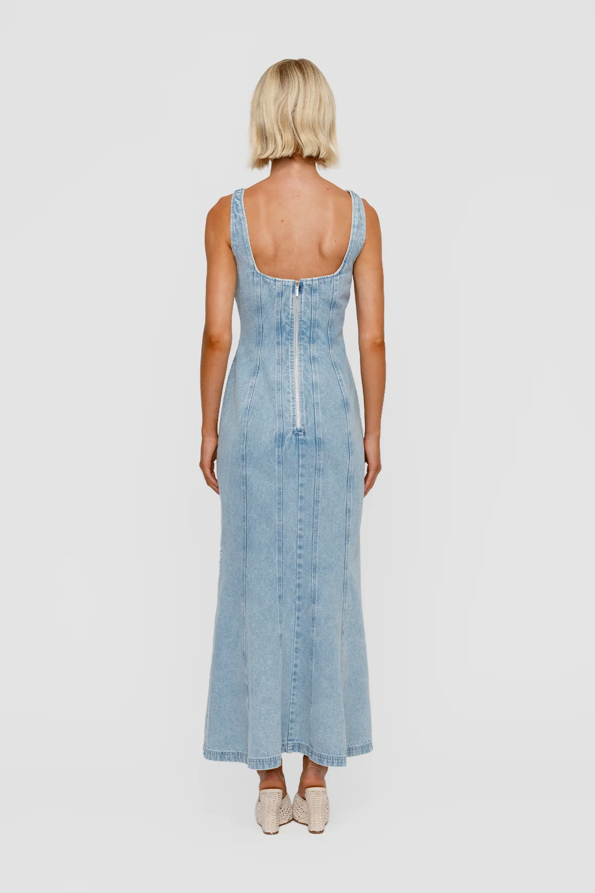 Amana Denim Maxi Dress - Denim - Image 4