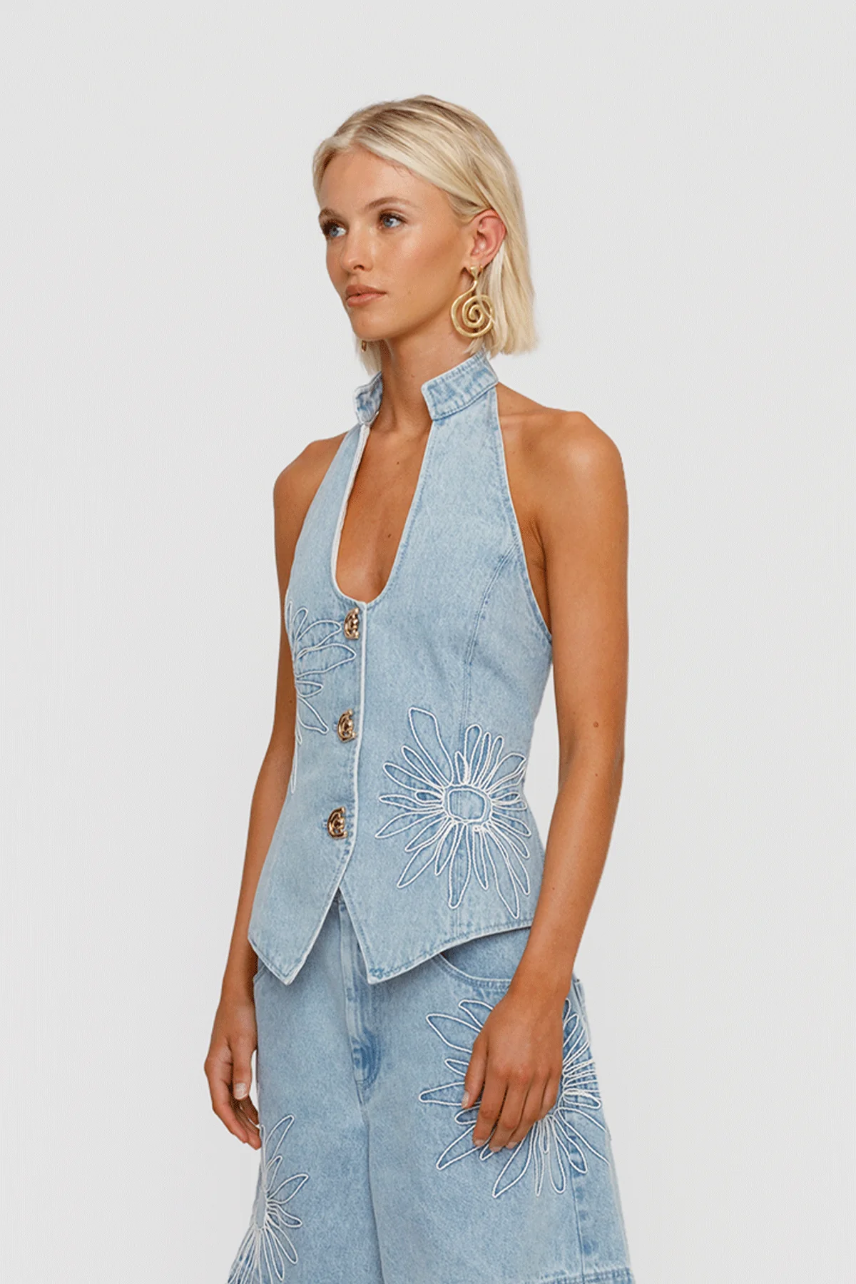 Amana Denim Vest - Denim - Image 3