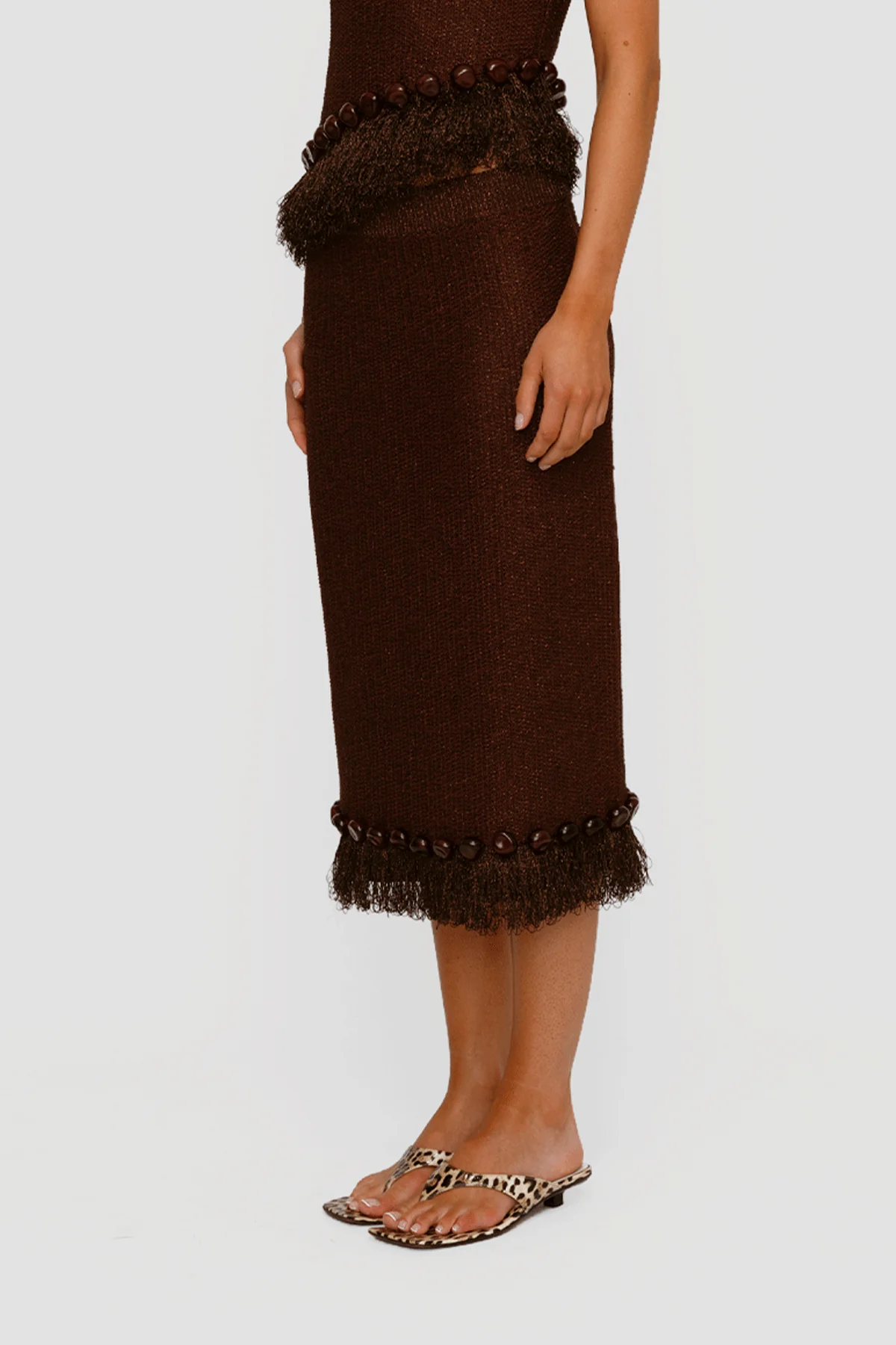 Casilda Midi Skirt - Chocolate - Image 3