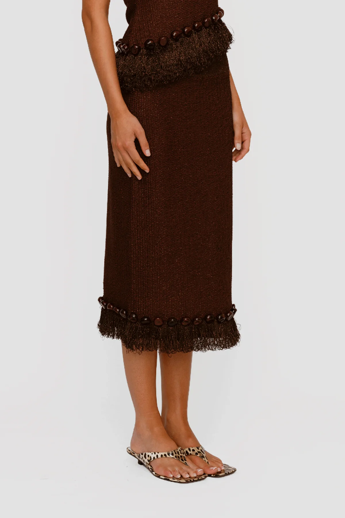 Casilda Midi Skirt - Chocolate - Image 4