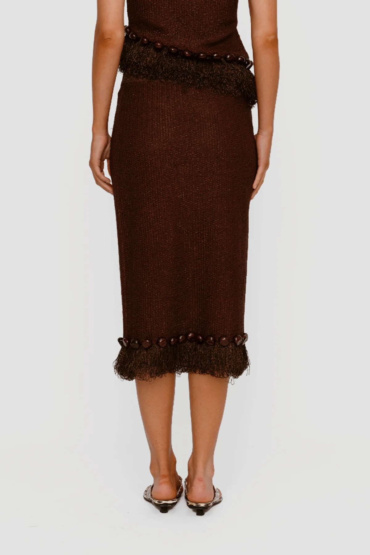 Casilda Midi Skirt - Chocolate - Image 5