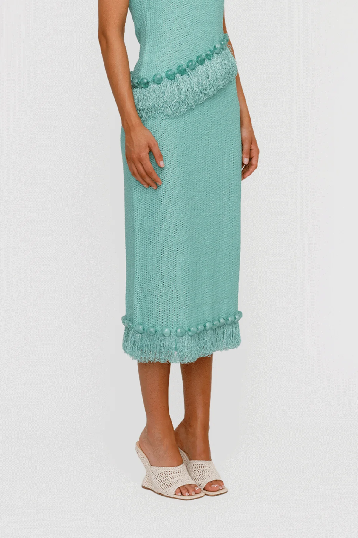 Casilda Midi Skirt - Seafoam - Image 3
