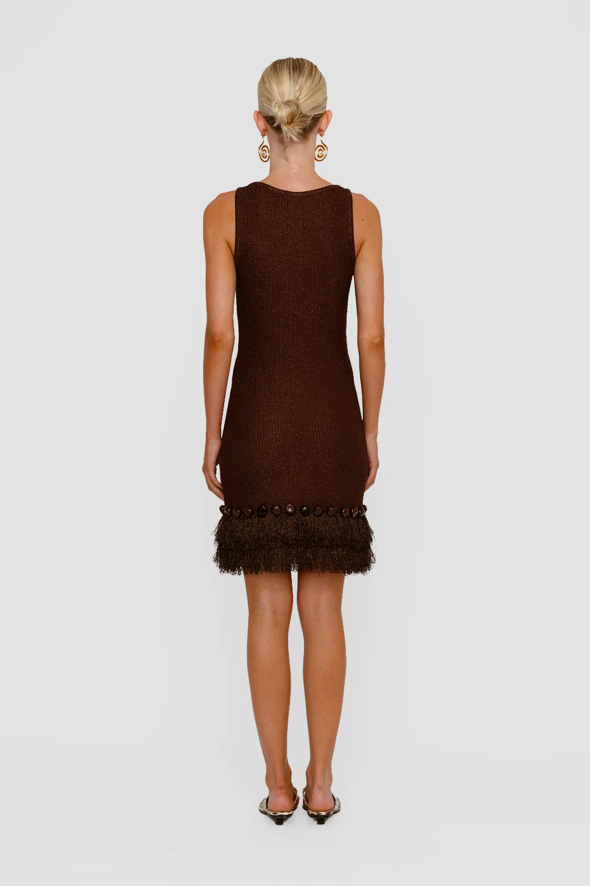 Casilda Sleeveless Mini Dress - Chocolate - Image 5