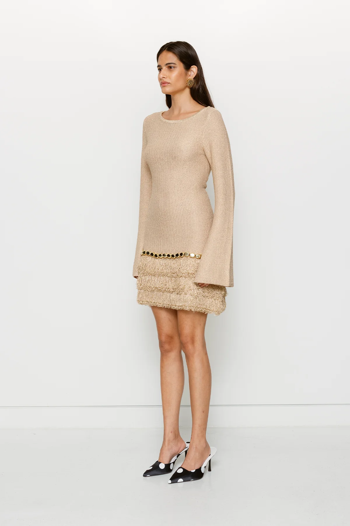 Casilda Mini Dress - Gold - Image 3