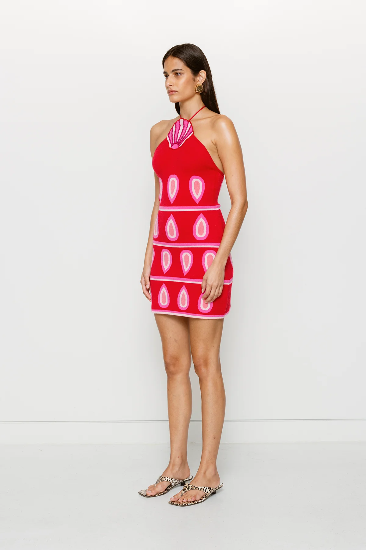 Concha Halter Mini Dress - Cherry - Image 3