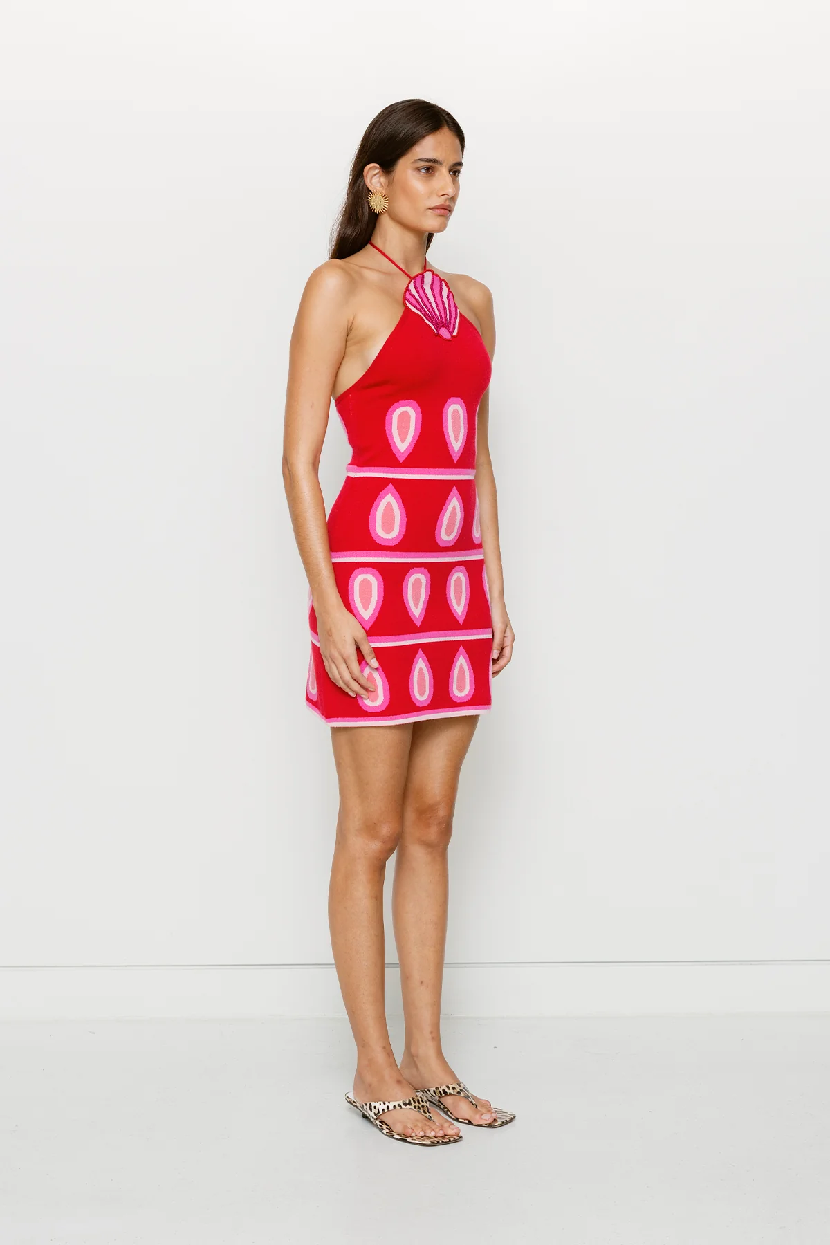 Concha Halter Mini Dress - Cherry - Image 4