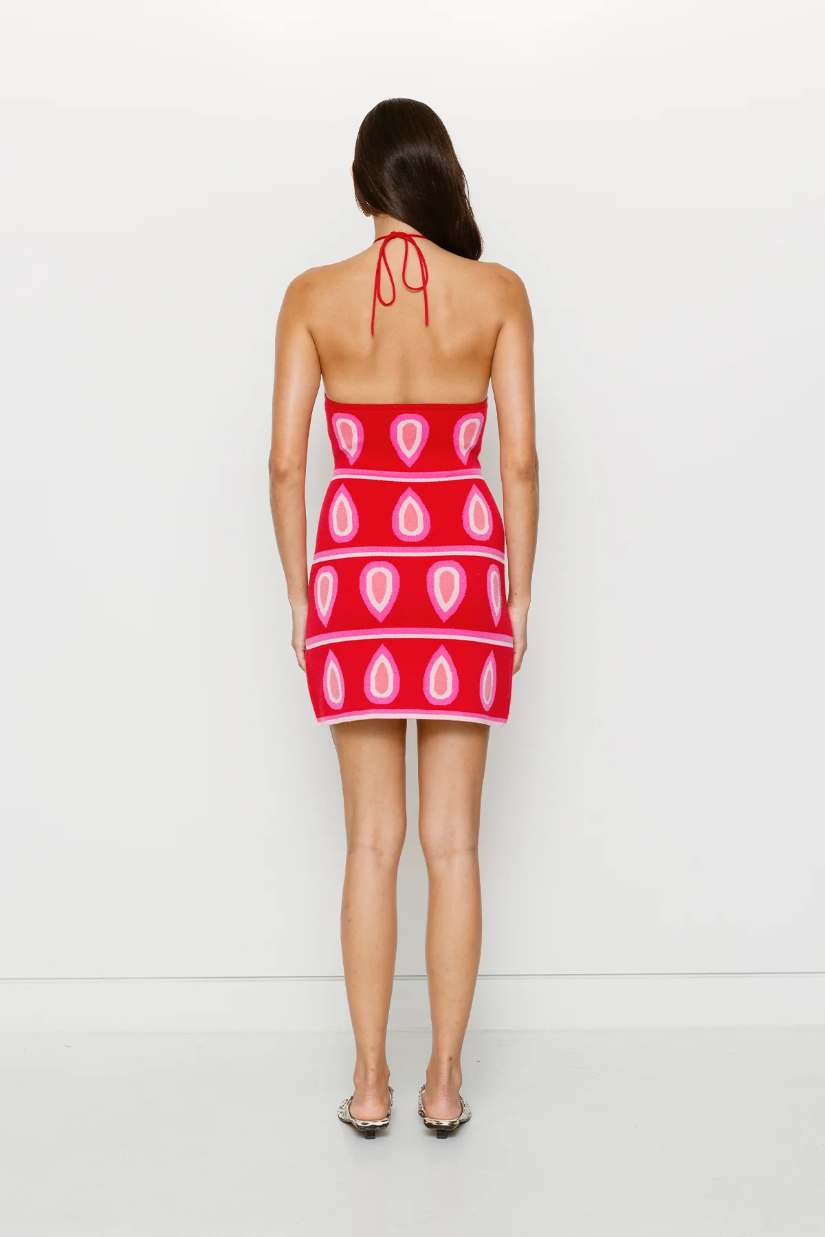 Concha Halter Mini Dress - Cherry - Image 5