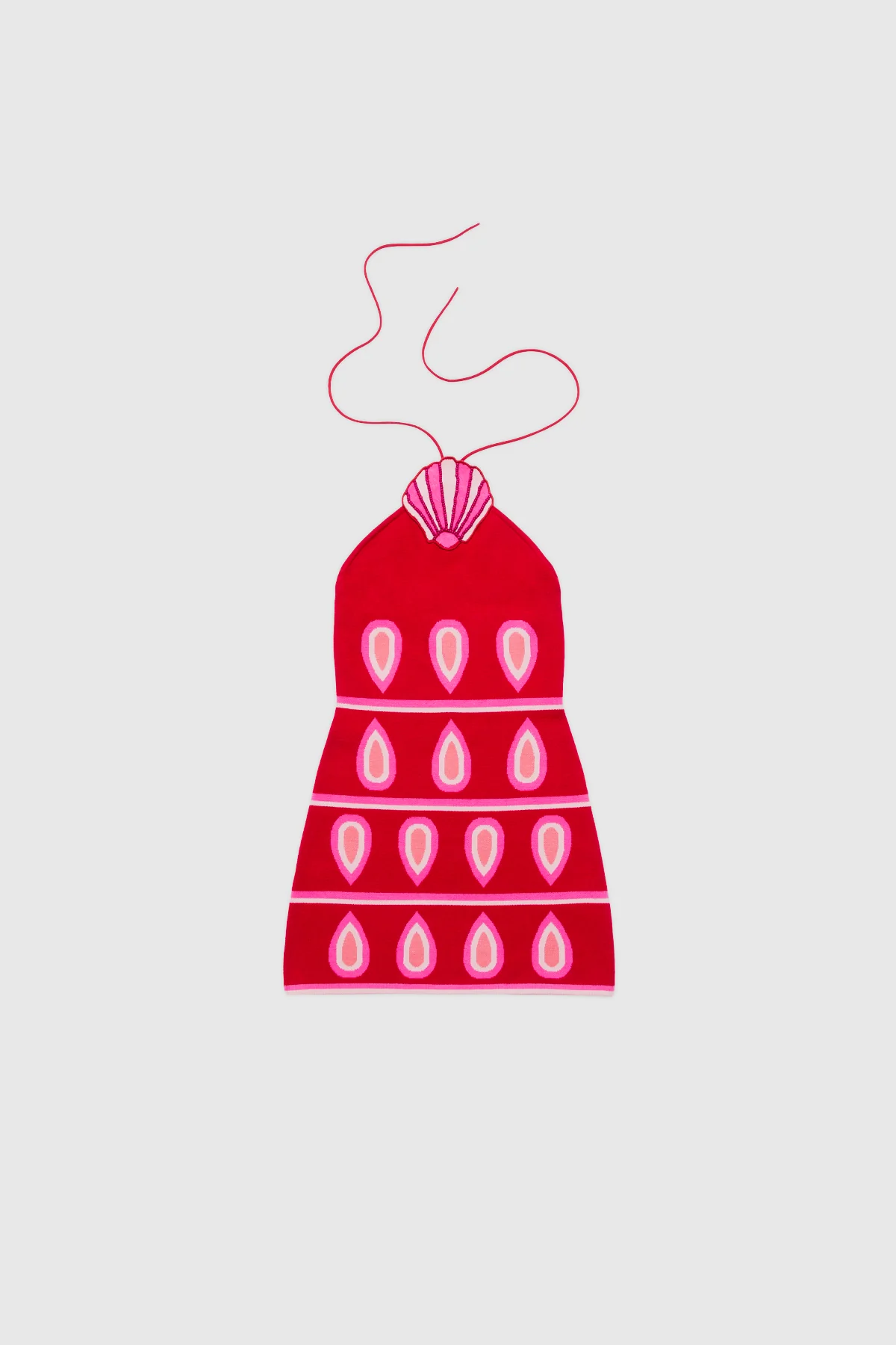 Concha Halter Mini Dress - Cherry - Image 6