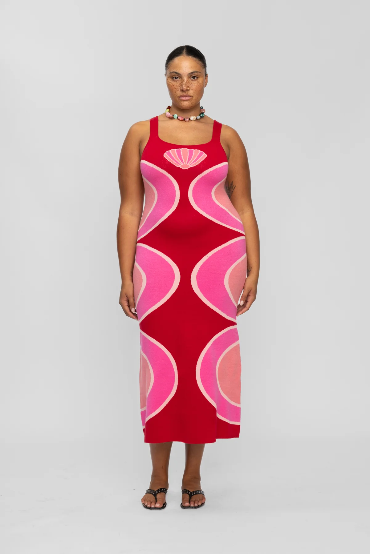 Concha Knit Maxi Dress - Cherry Shell