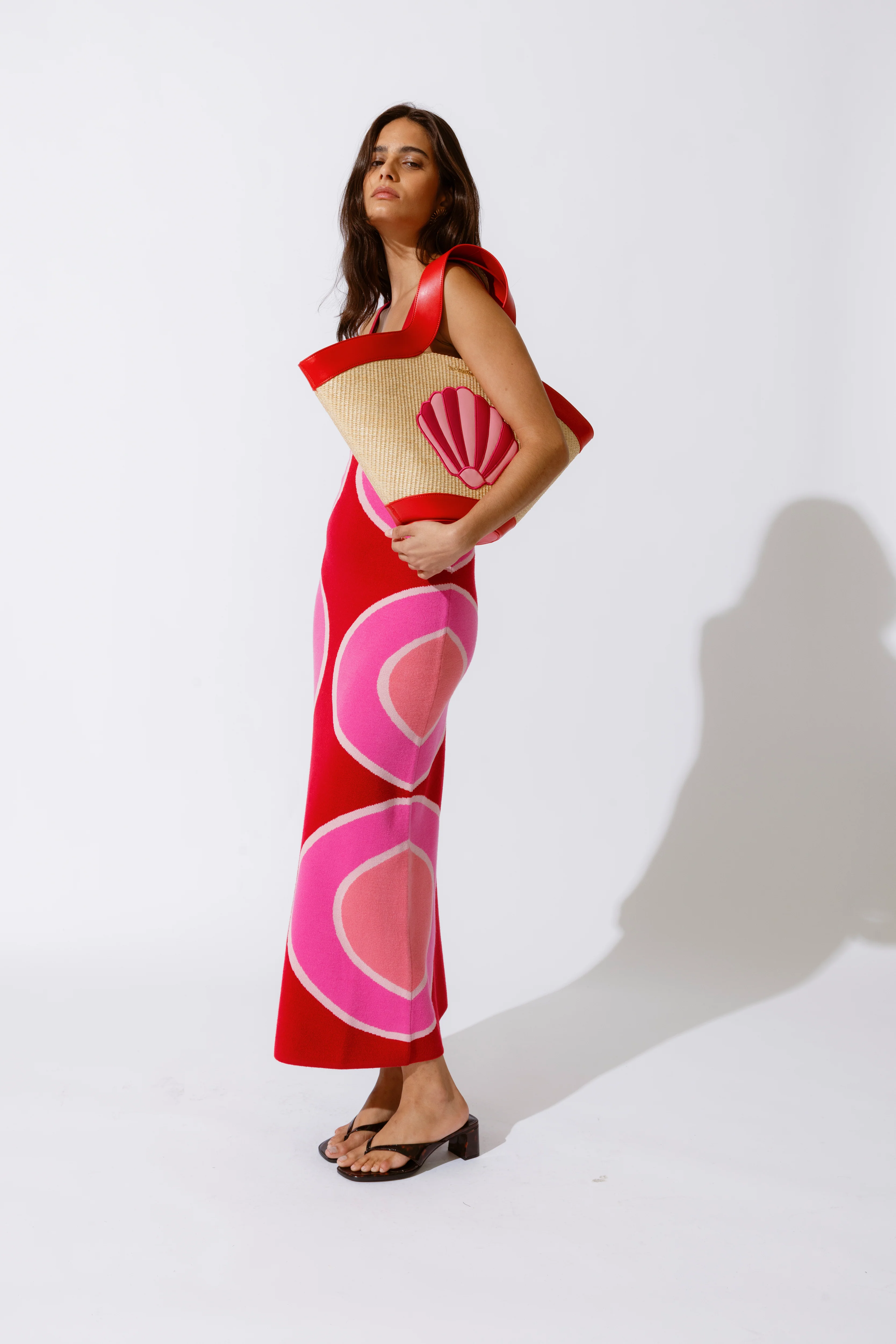 Concha Knit Maxi Dress - Cherry Shell - Image 3