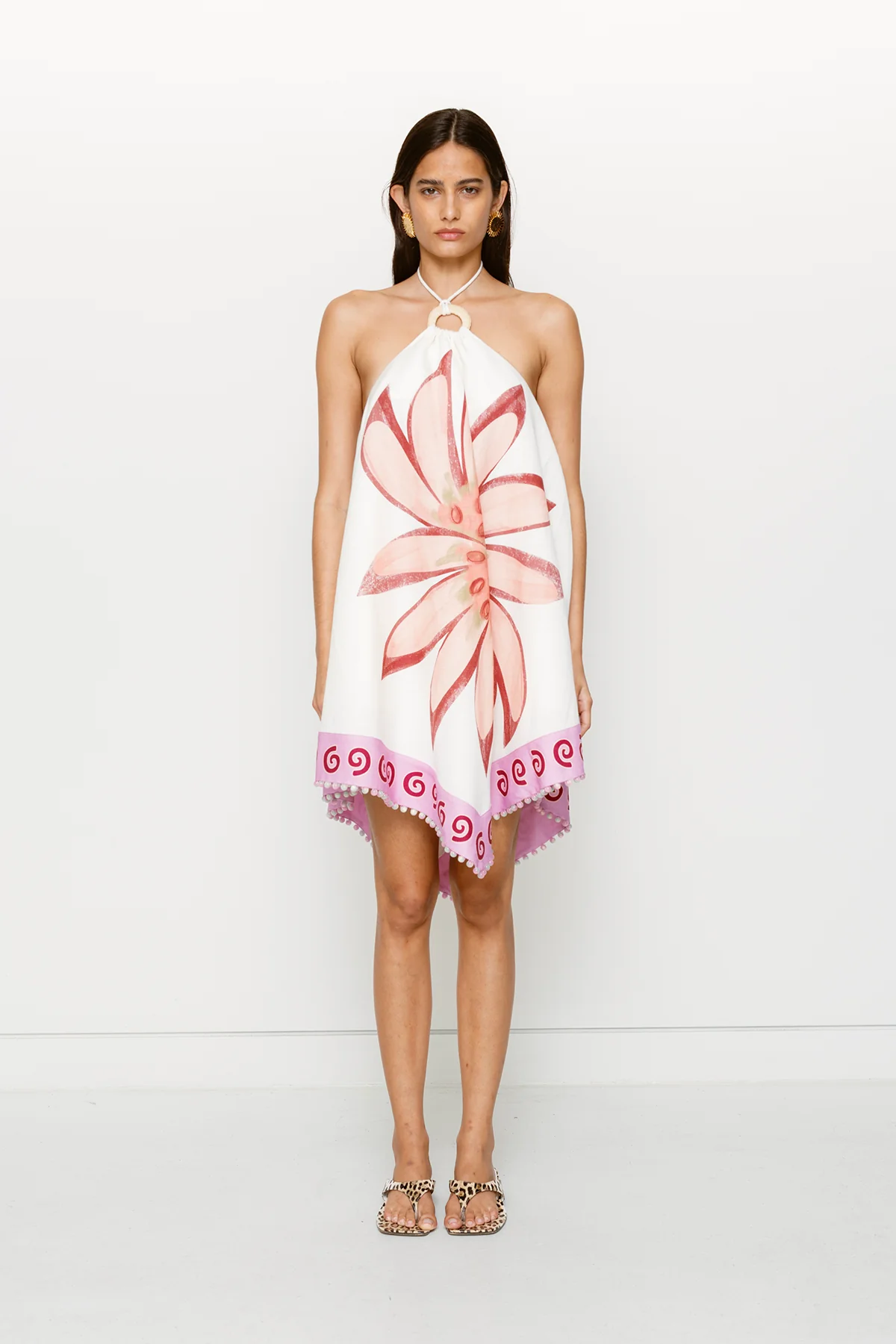 Dasia Asymmetric Dress - Cream Lotus