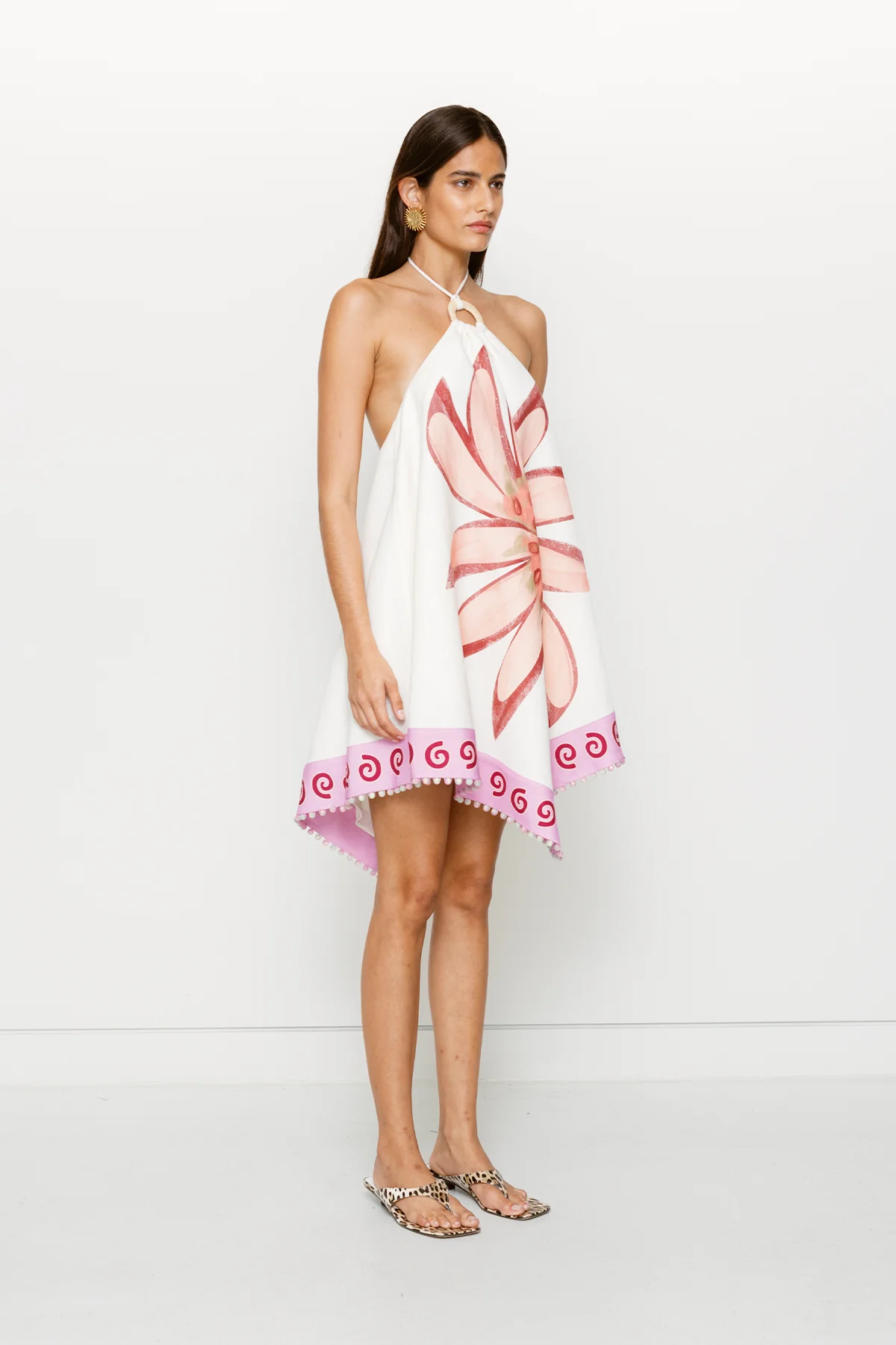Dasia Asymmetric Dress - Cream Lotus - Image 4