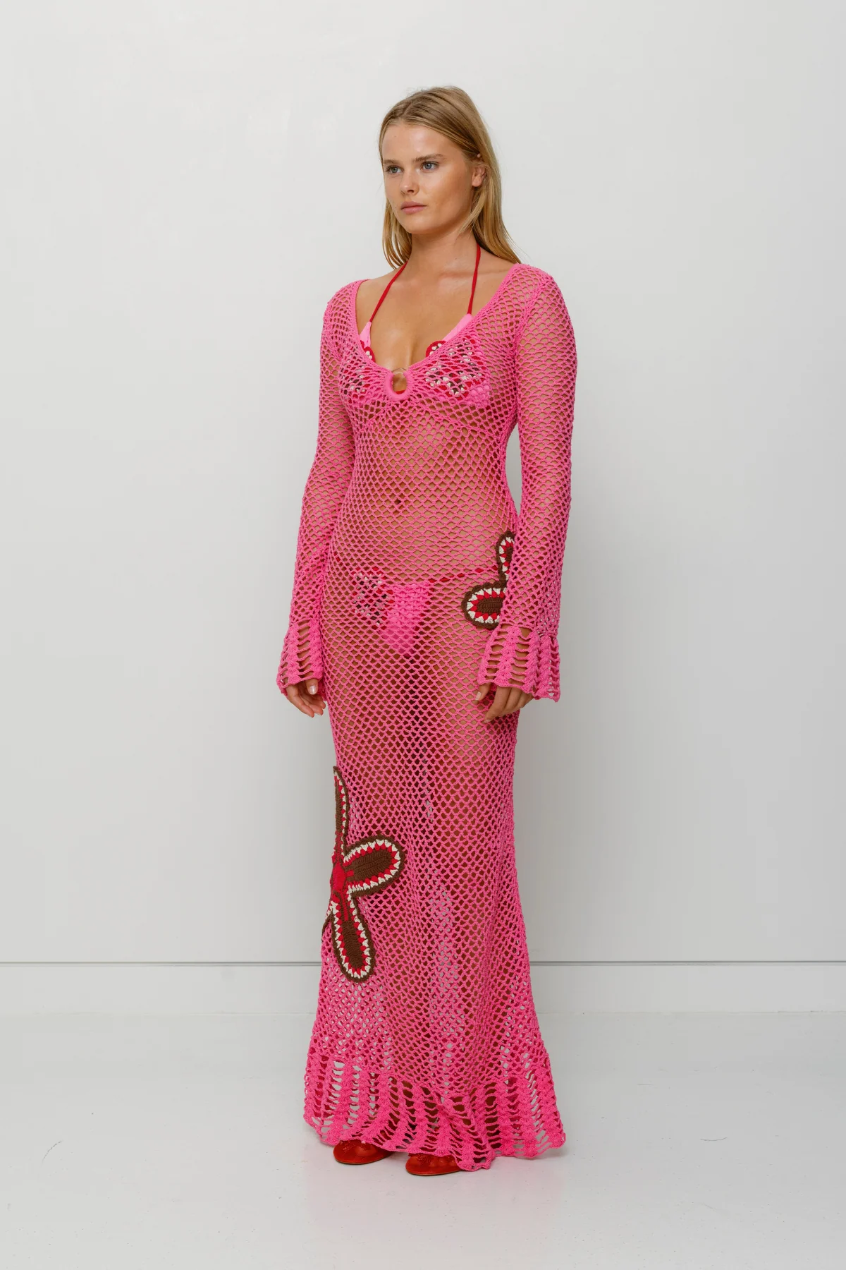 Elke Crochet Maxi Dress - Candy - Image 4