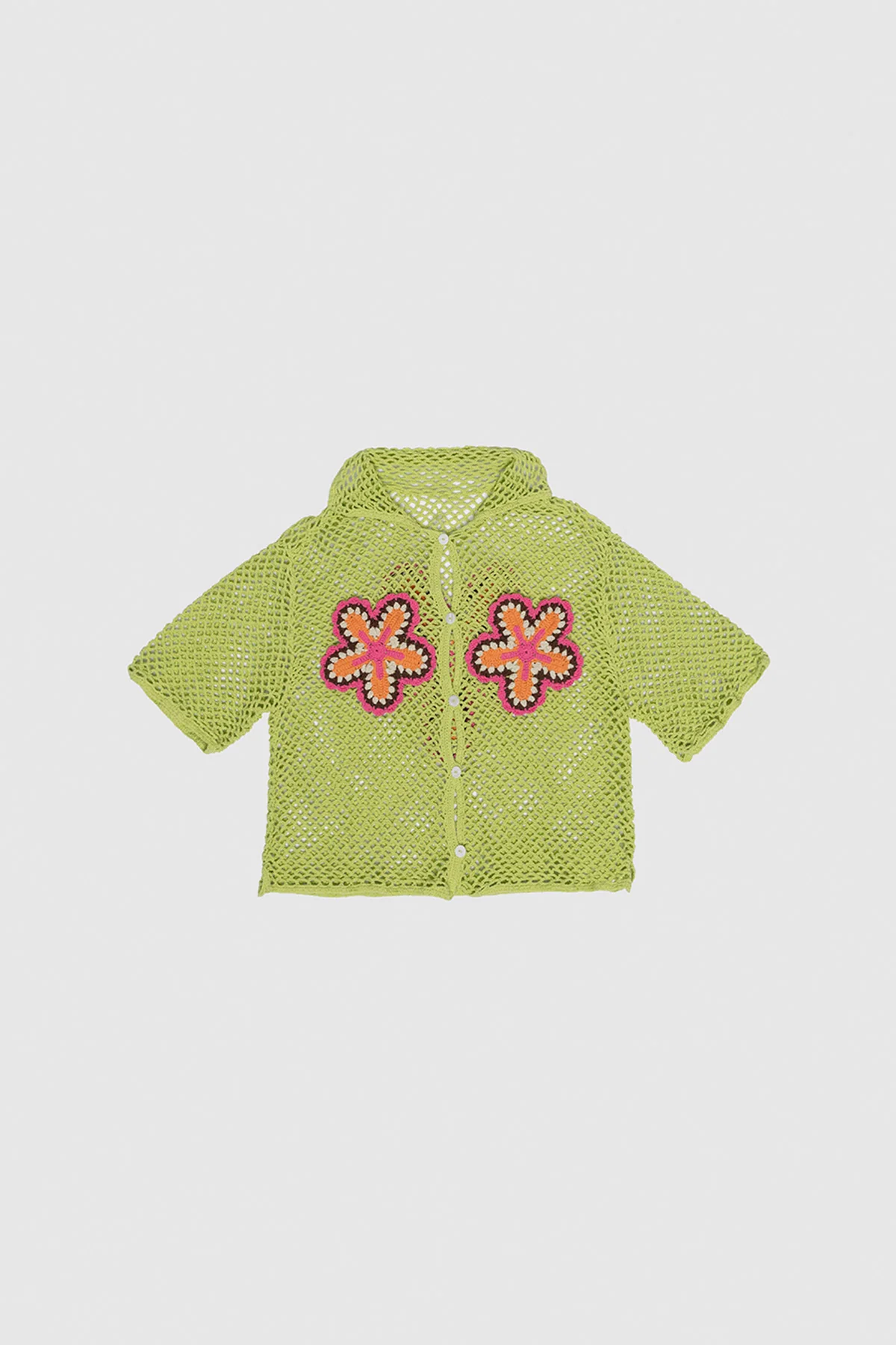 Elke Crochet Shirt - Lime - Image 7