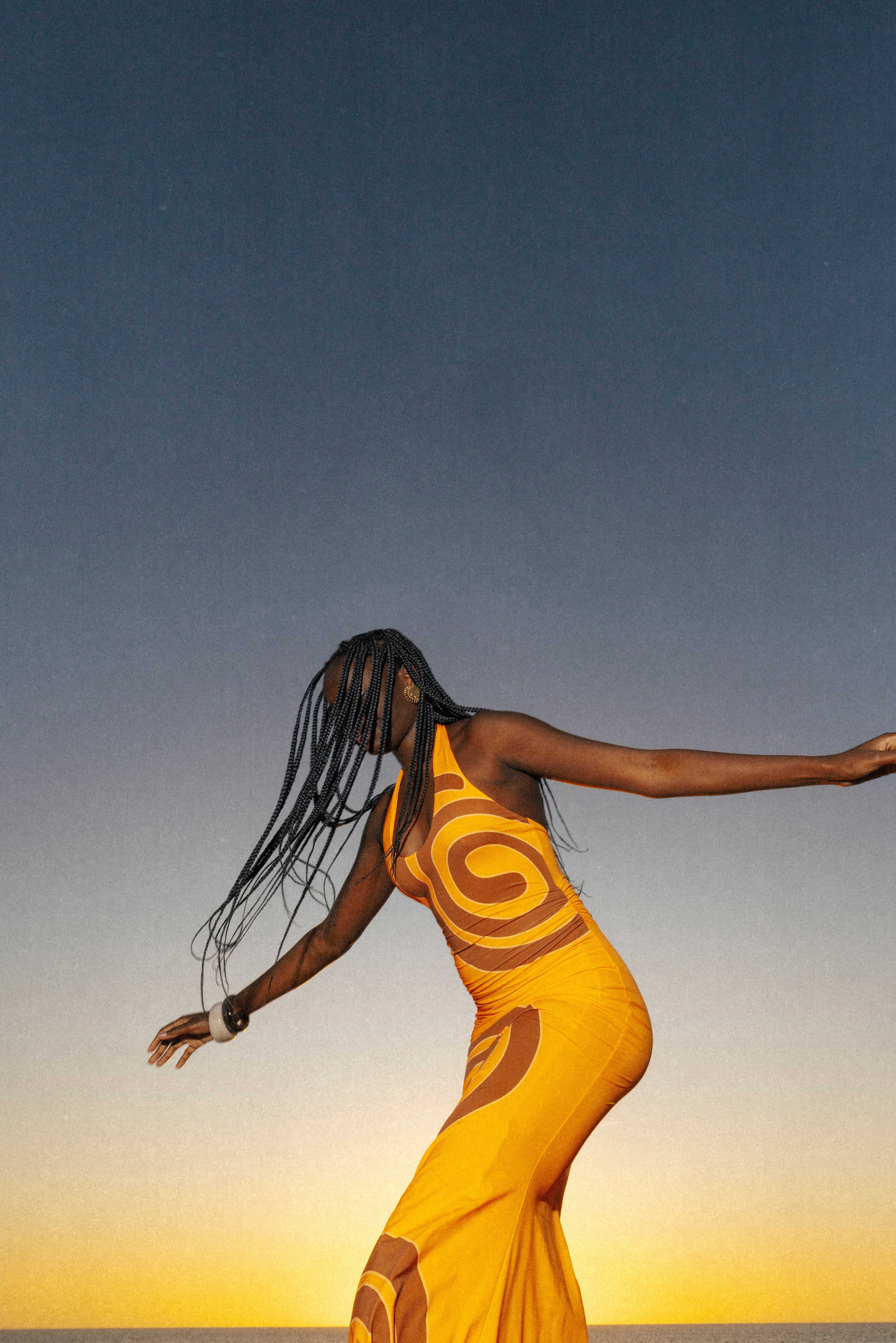 Giro Halter Dress - Tangerine Swirl - Image 3