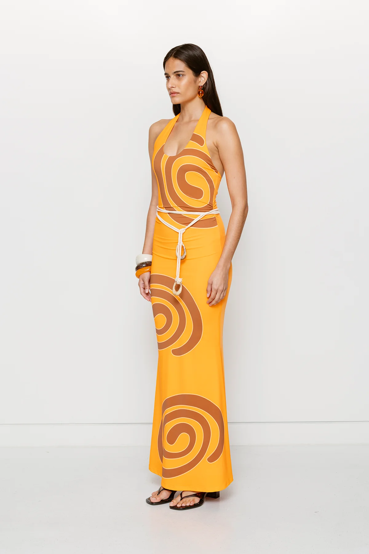 Giro Halter Dress - Tangerine Swirl - Image 4