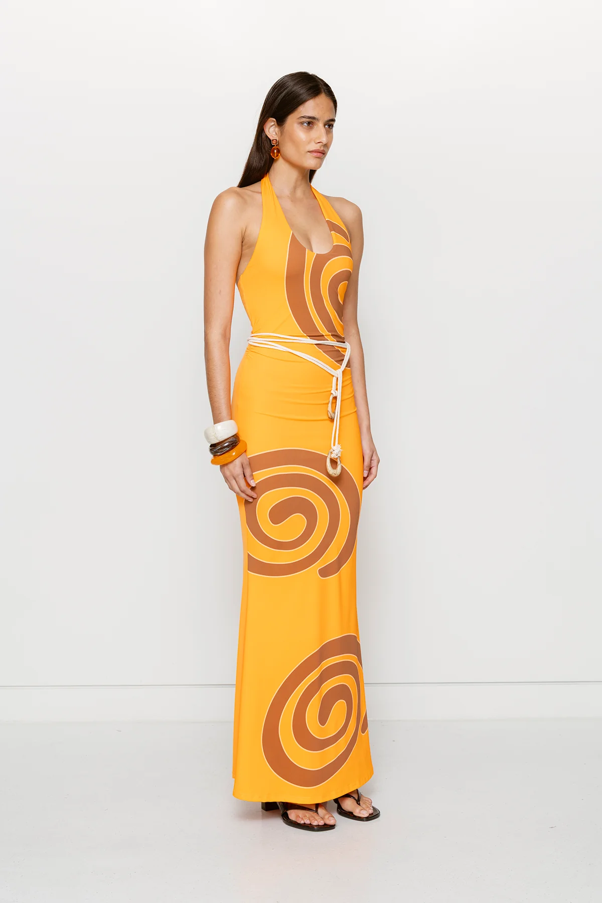 Giro Halter Dress - Tangerine Swirl - Image 5