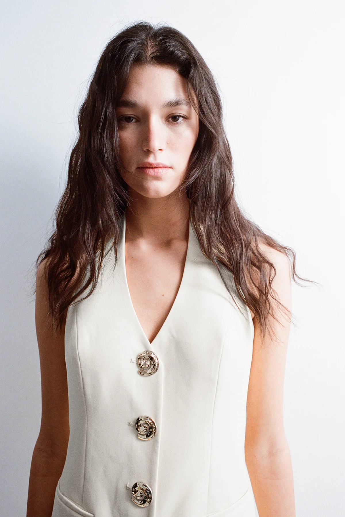 Irida Vest Dress - Ivory - Image 4