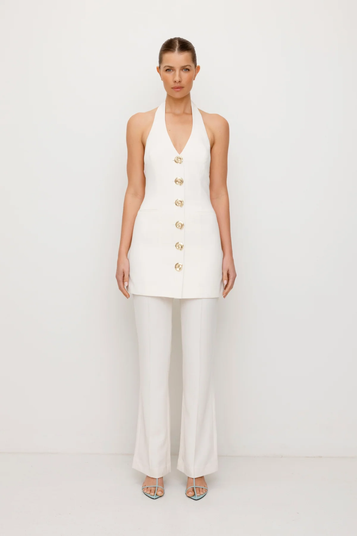 Irida Vest Dress - Ivory - Image 5
