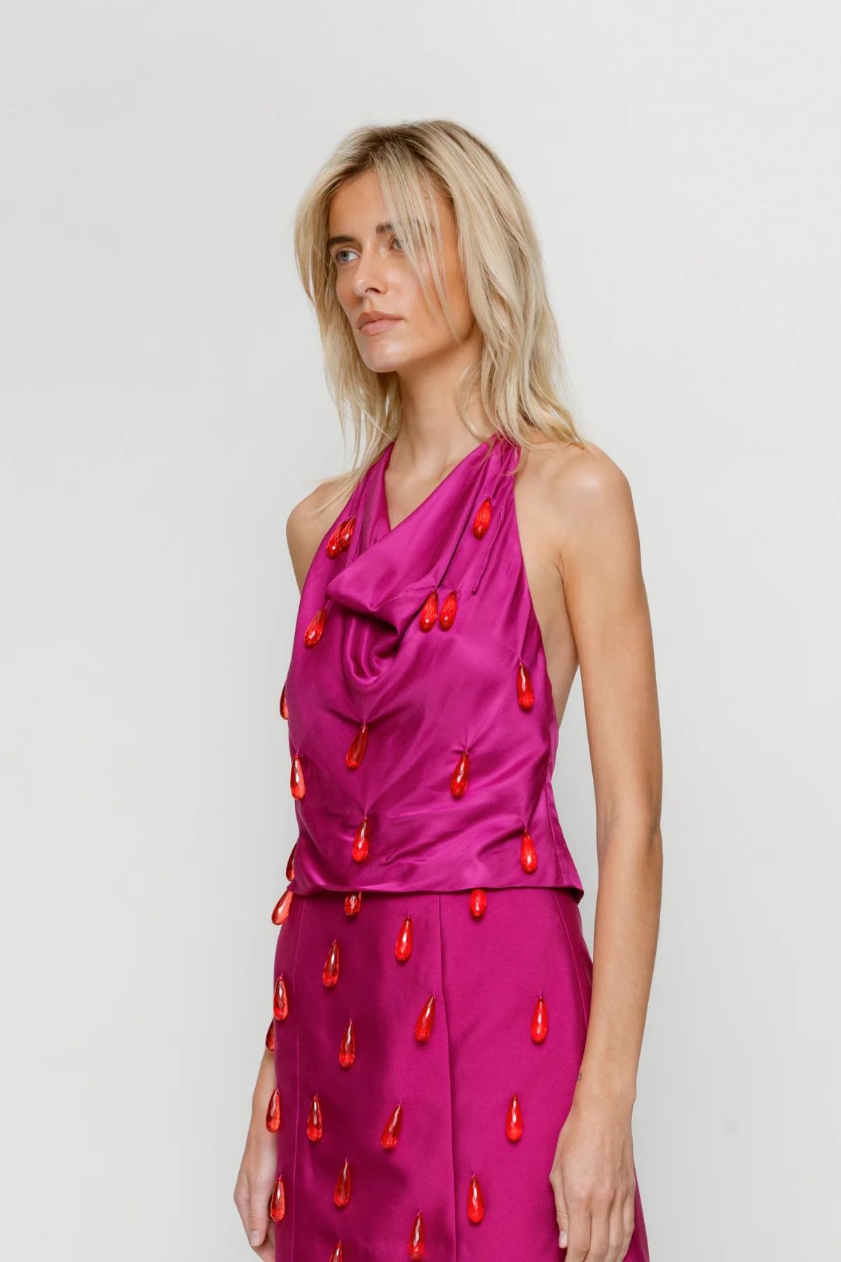Joyas Cowl Neck Top - Fuchsia - Image 3