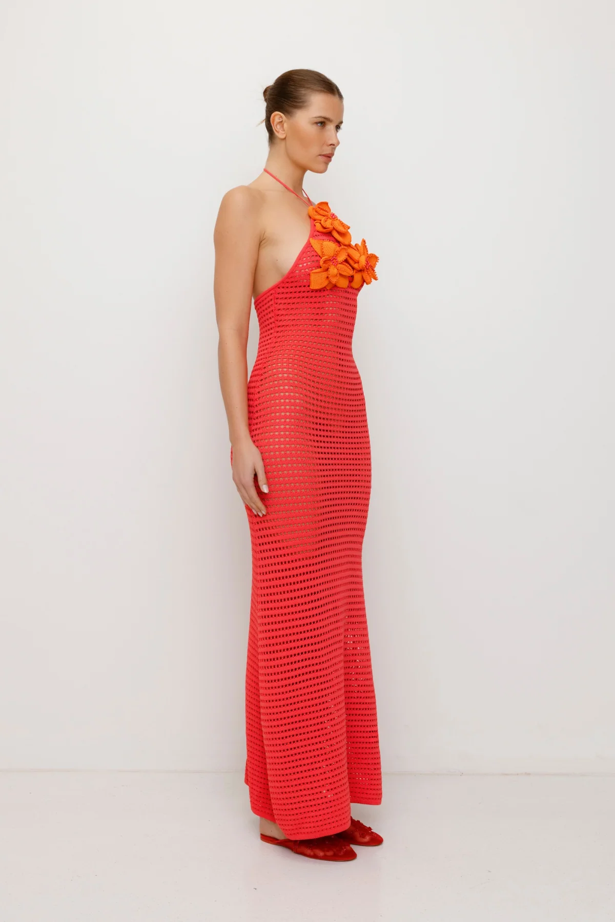 La Monada Knit Maxi Dress - Coral - Image 5
