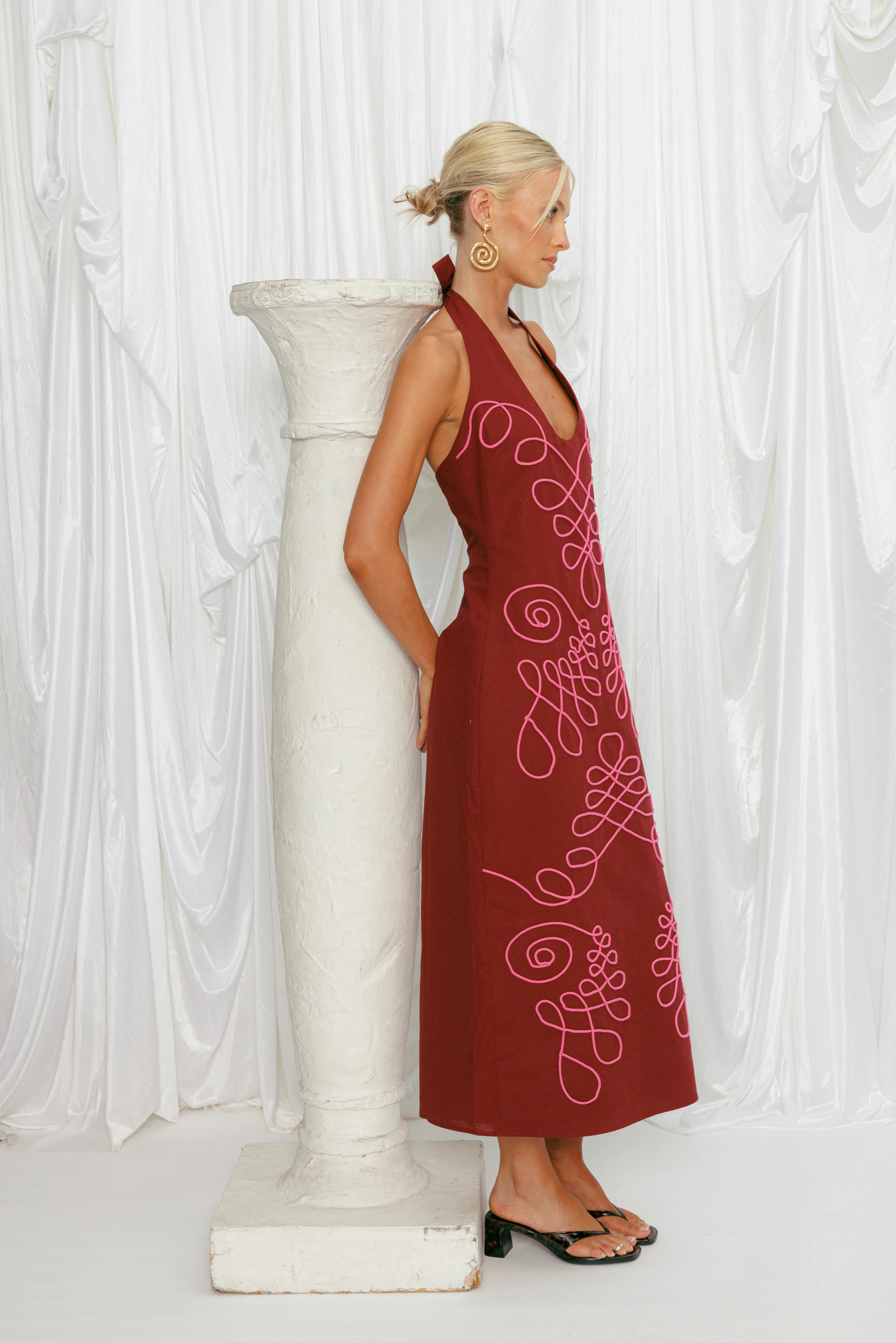 Lera Midi Dress - Magenta - Image 3