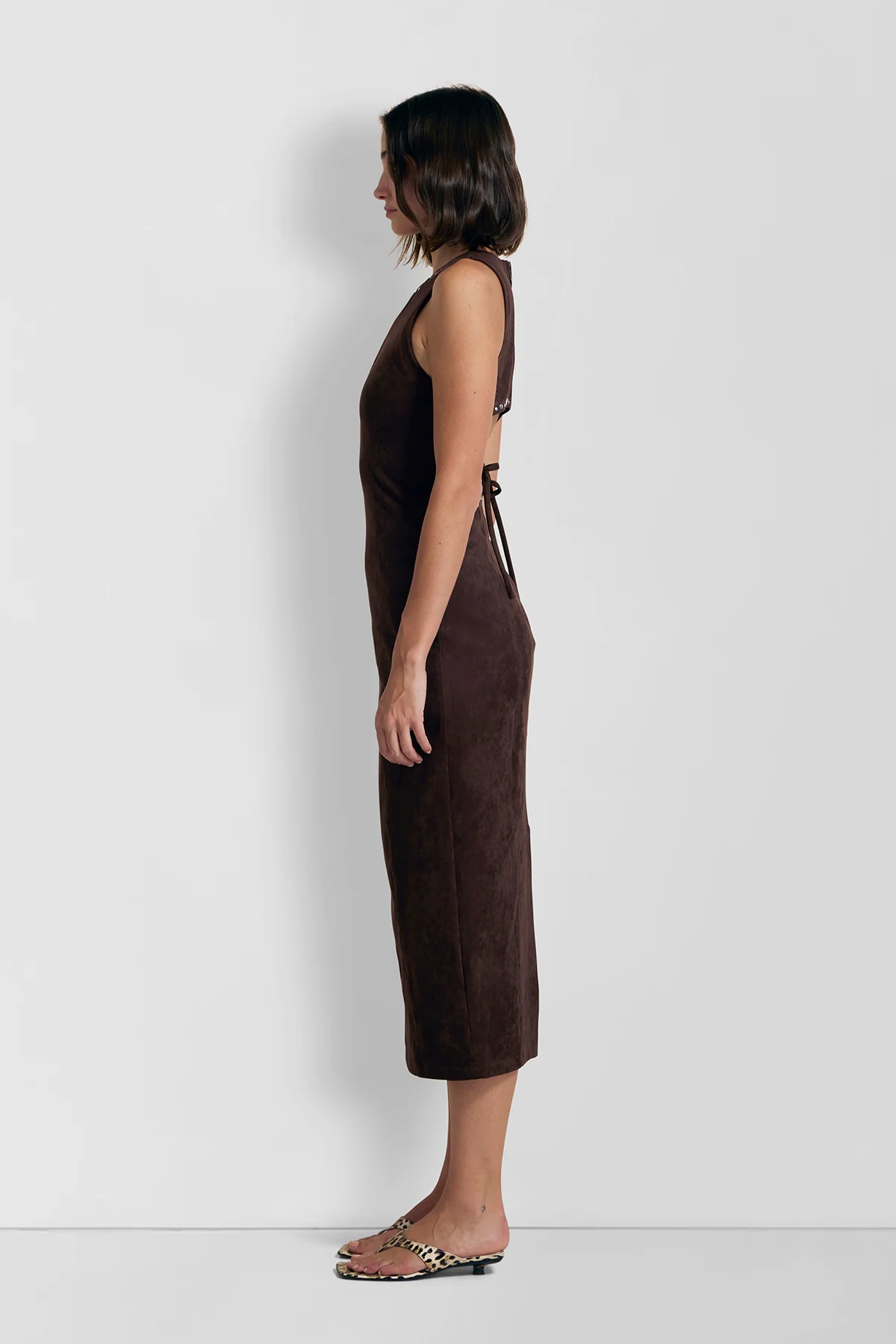 Mecca Stud Midi Dress - Chocolate - Image 5