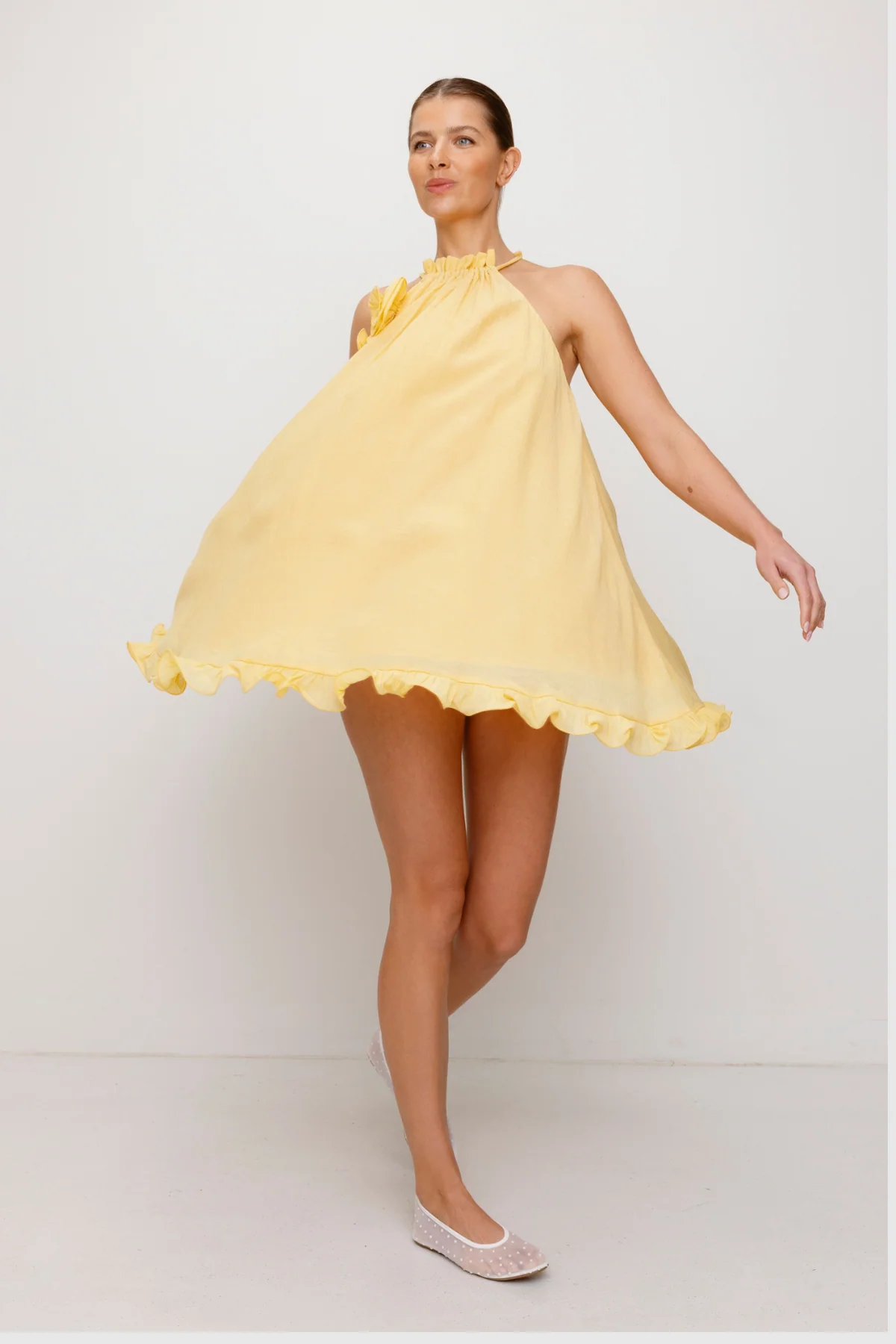 Mica Mini Dress - Butter - Image 3