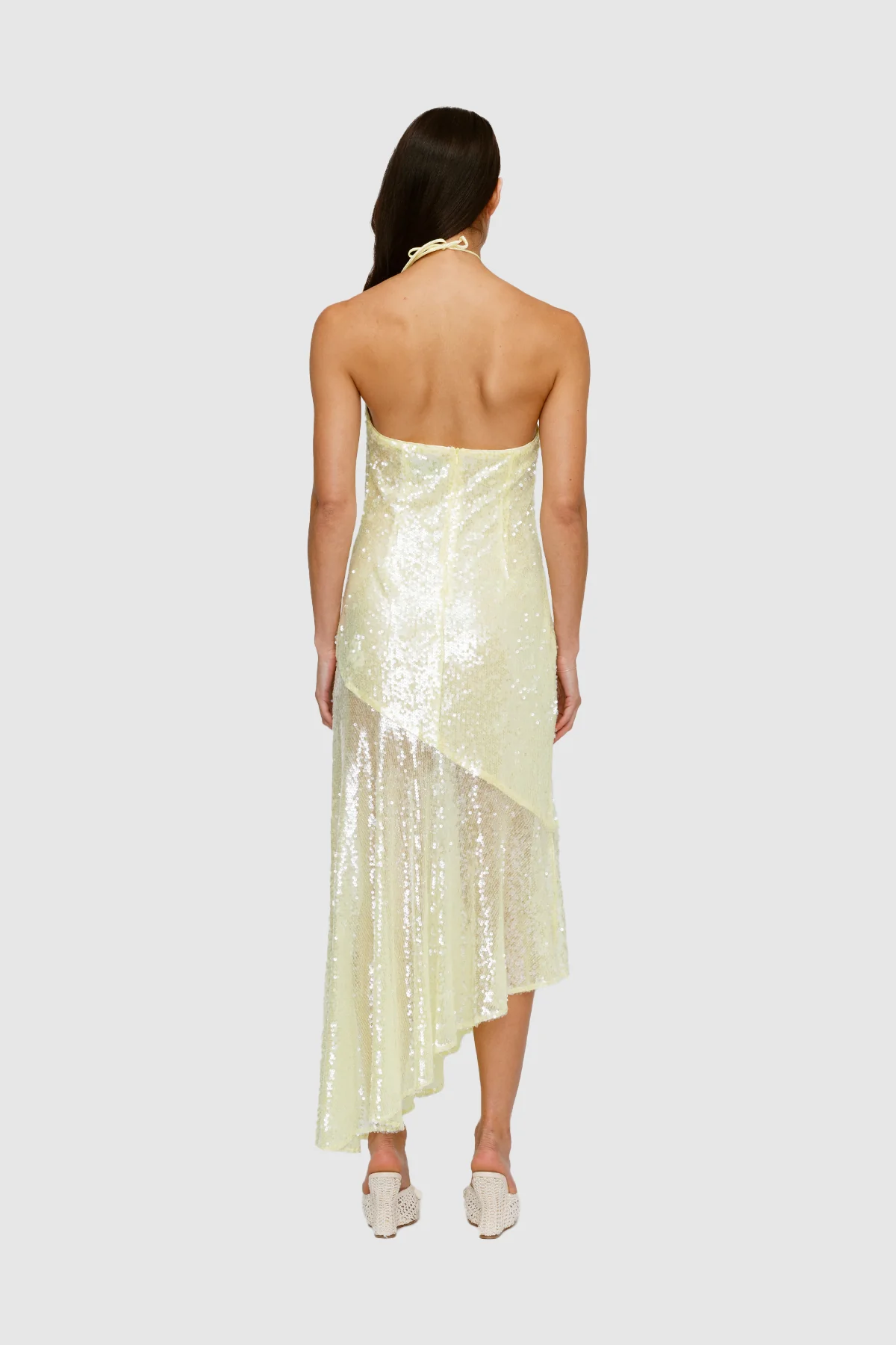 Mina Sequin Maxi Dress - Lemon - Image 5