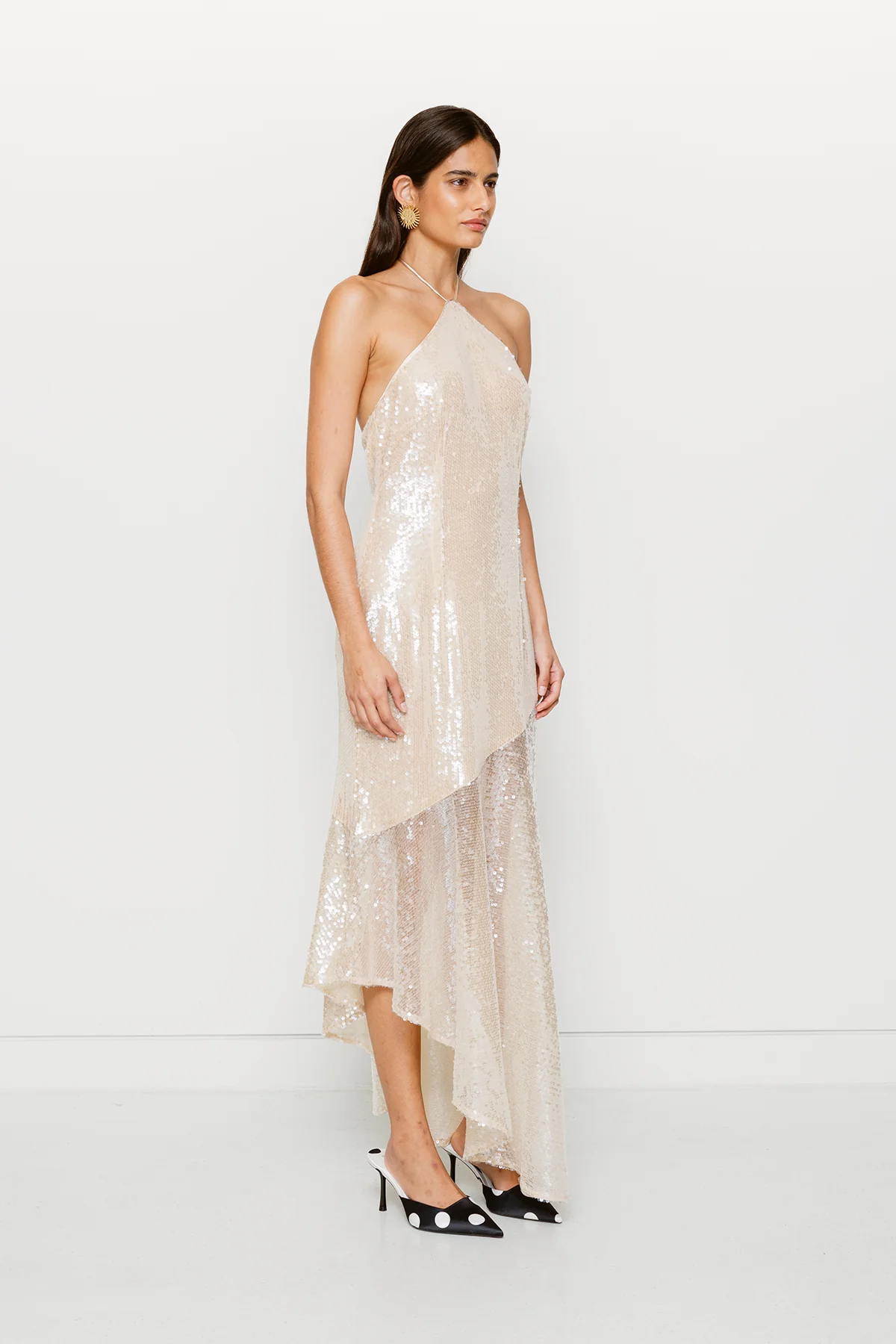 Mina Sequin Maxi Dress - Gold - Image 4