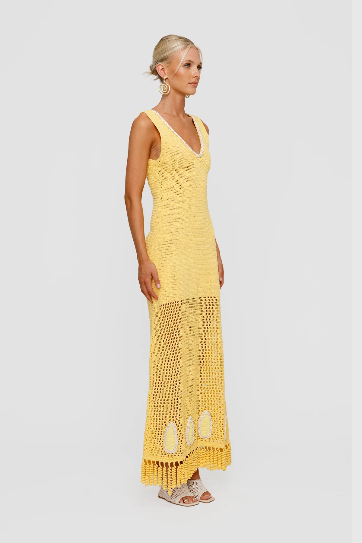 Naia Crochet Maxi Dress - Butter - Image 3