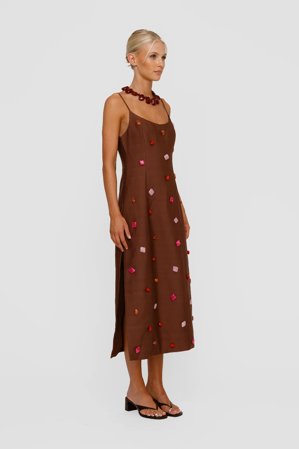 Romy Maxi Dress - Chocolate - Image 3