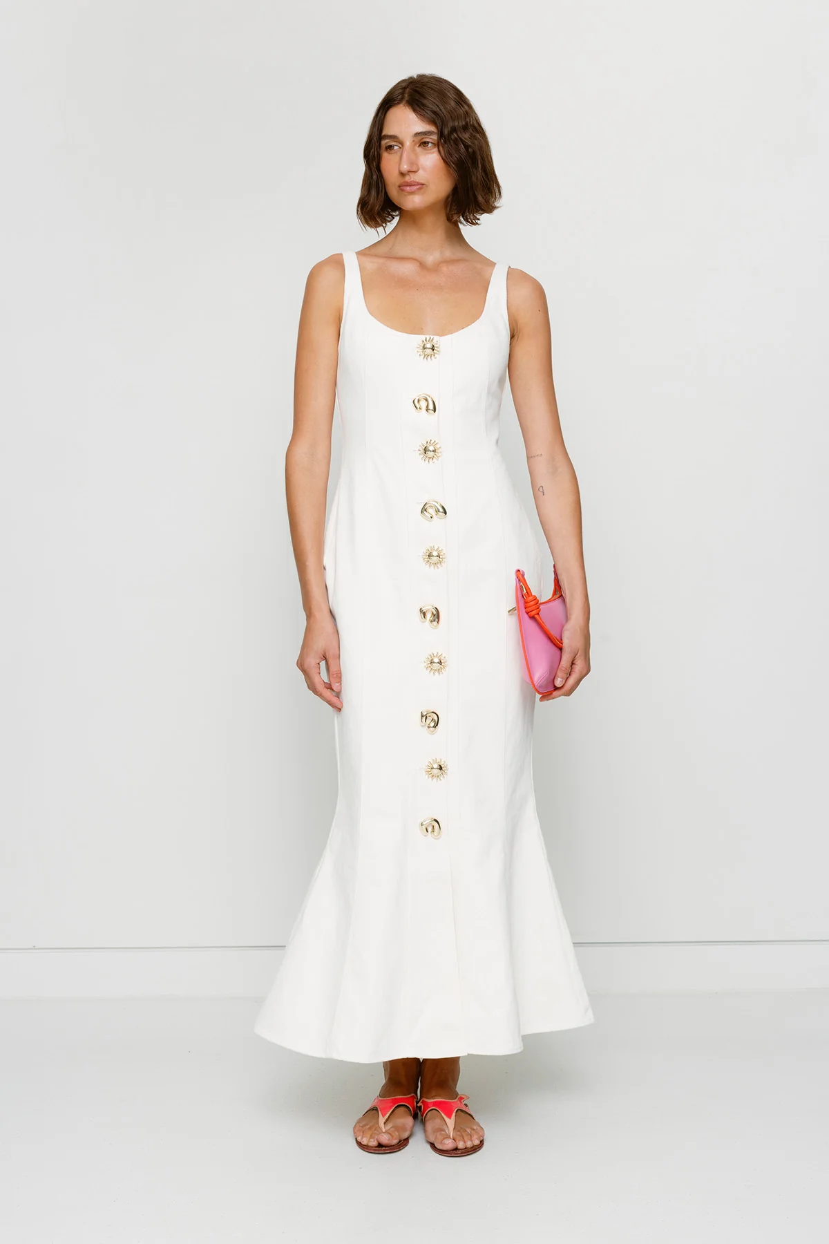 Sibel Denim Dress - Ivory - Image 3