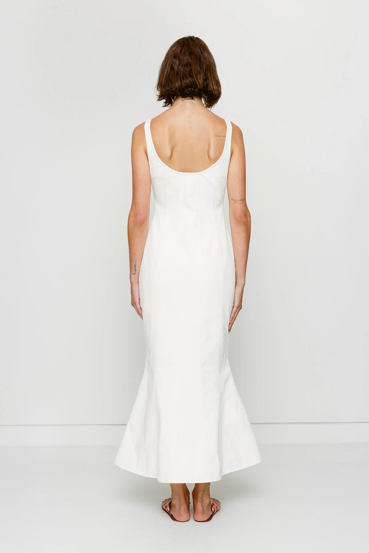 Sibel Denim Dress - Ivory - Image 4