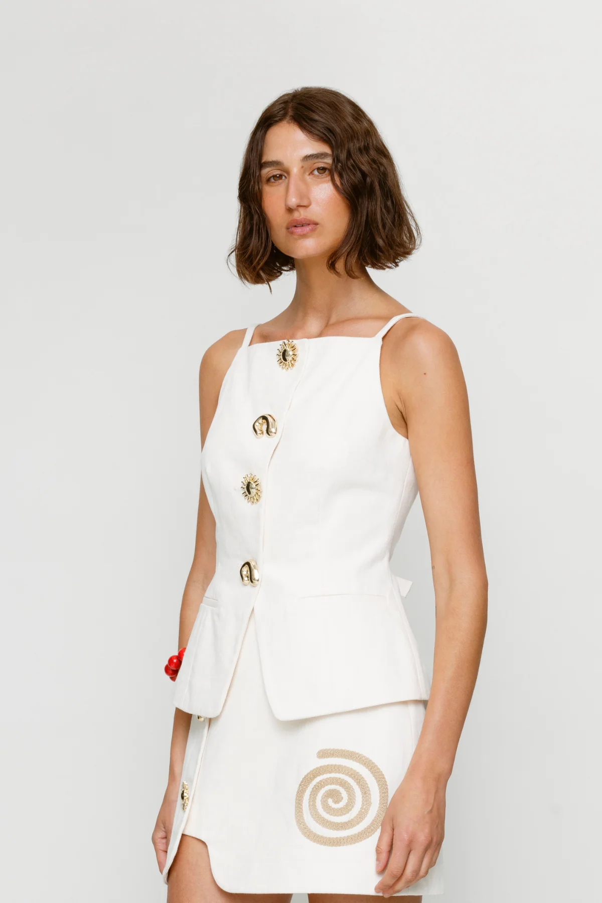Sibel Denim Top - Ivory - Image 3