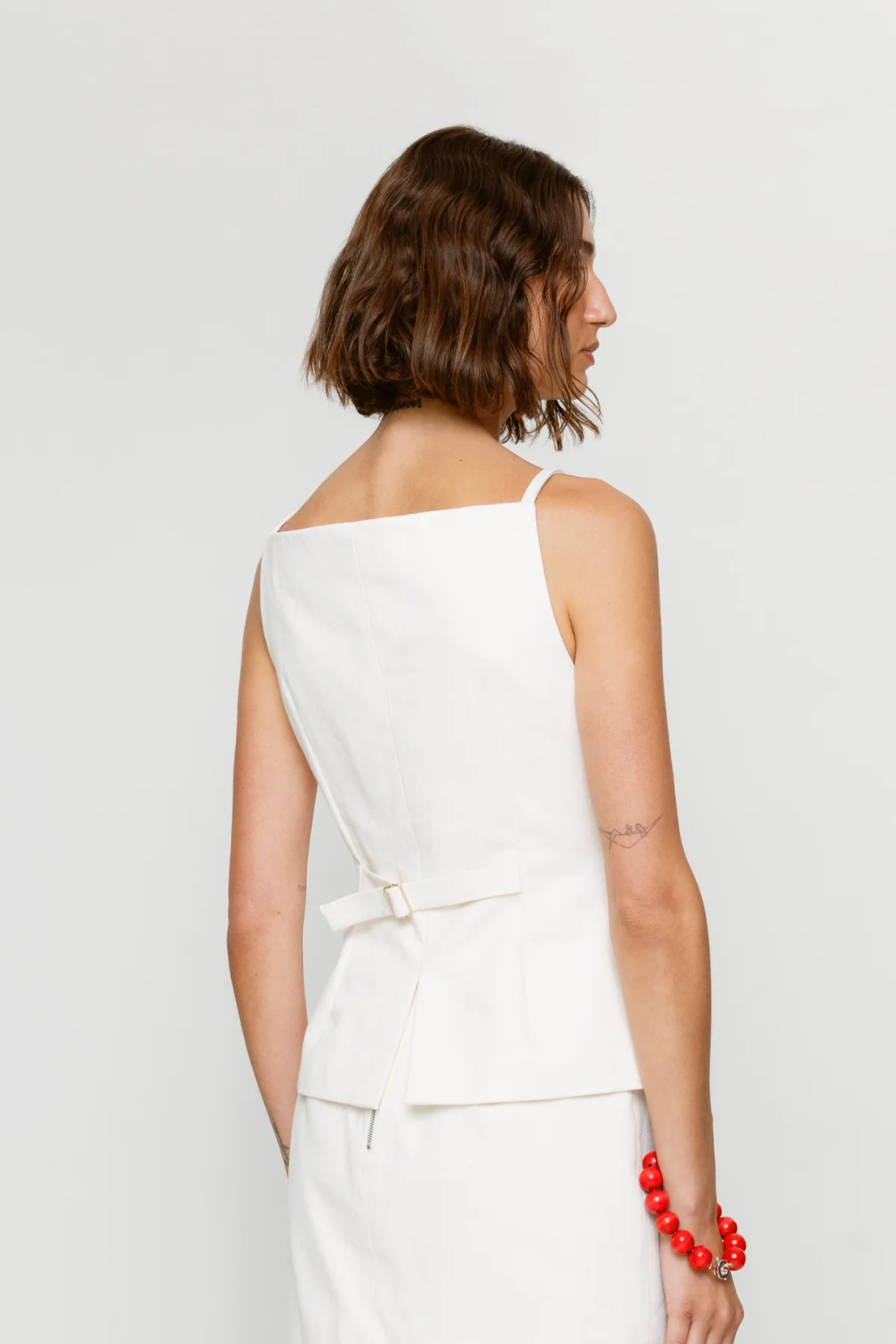 Sibel Denim Top - Ivory - Image 8