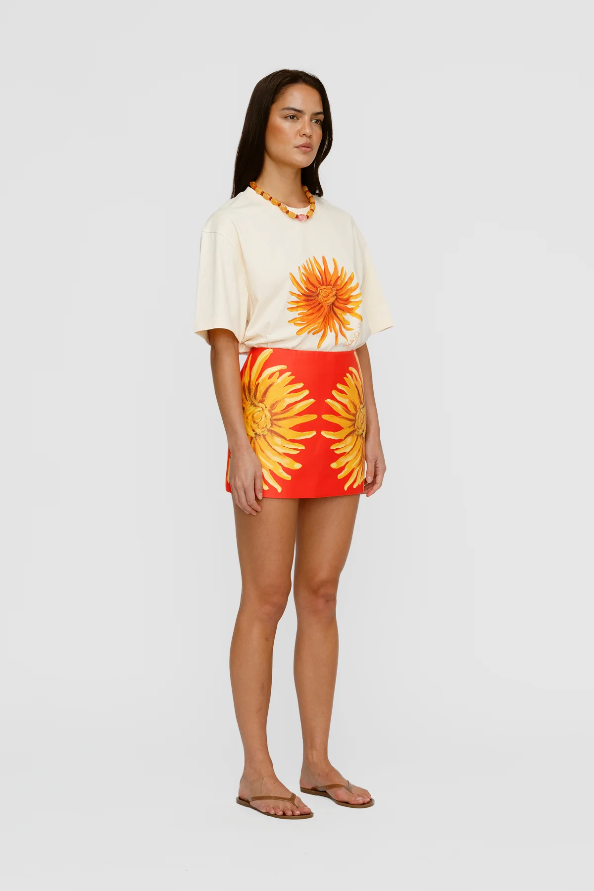 Solsana Mini Skirt - Rojo Sunflower - Image 3