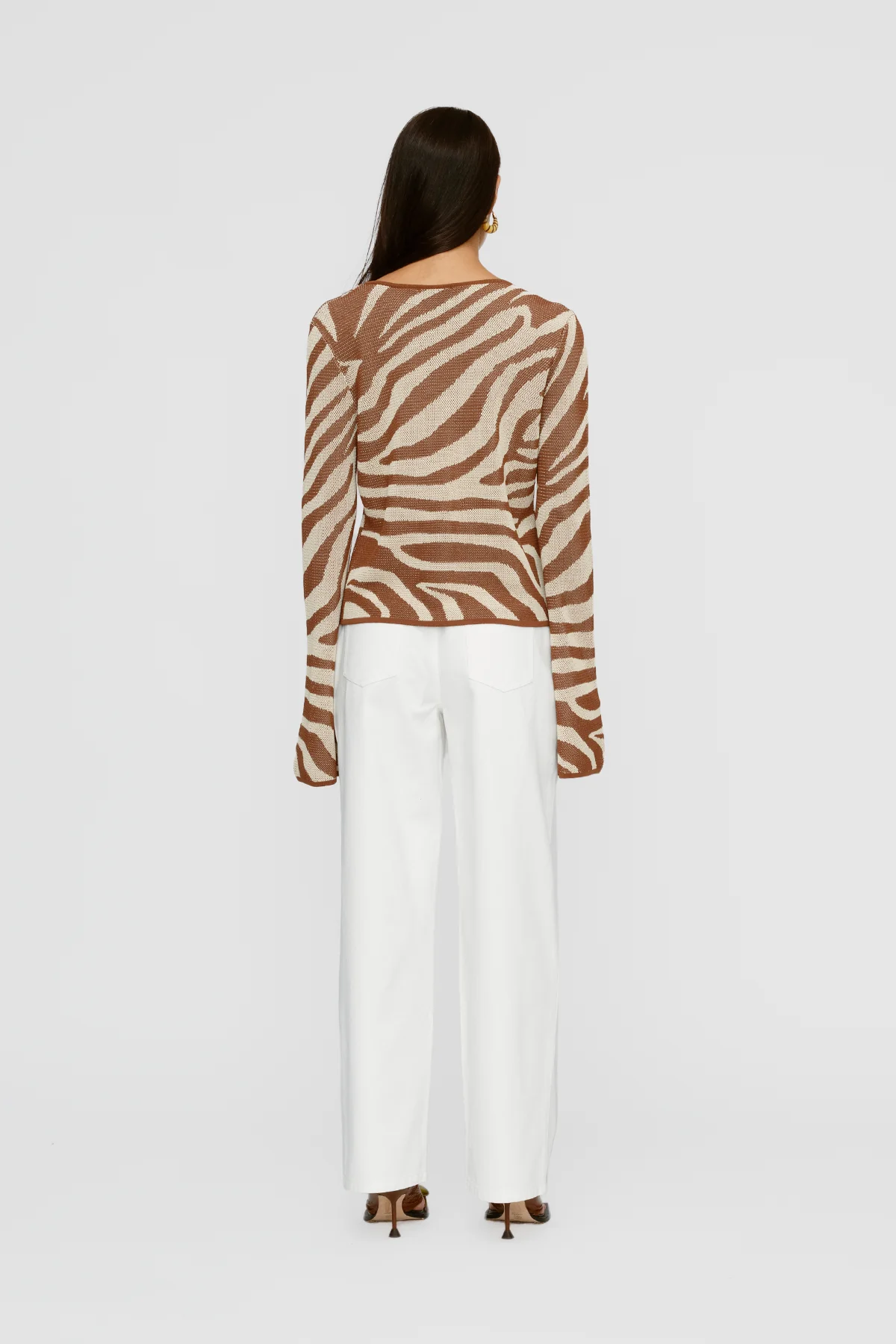 Sutton Knit Blouse - Chocolate Zebra - Image 5