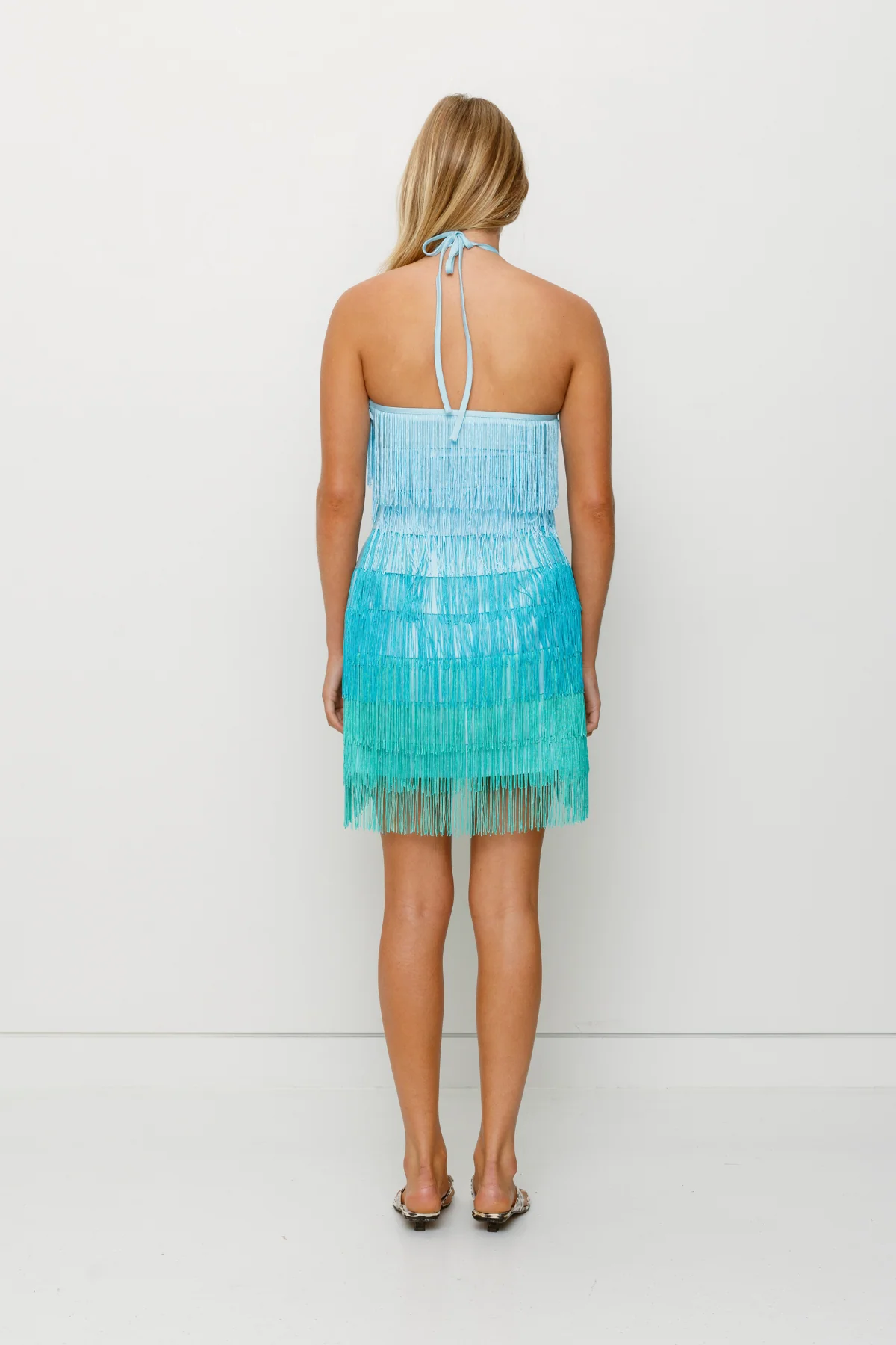 Wilde Fringe Mini Dress - Ocean - Image 5