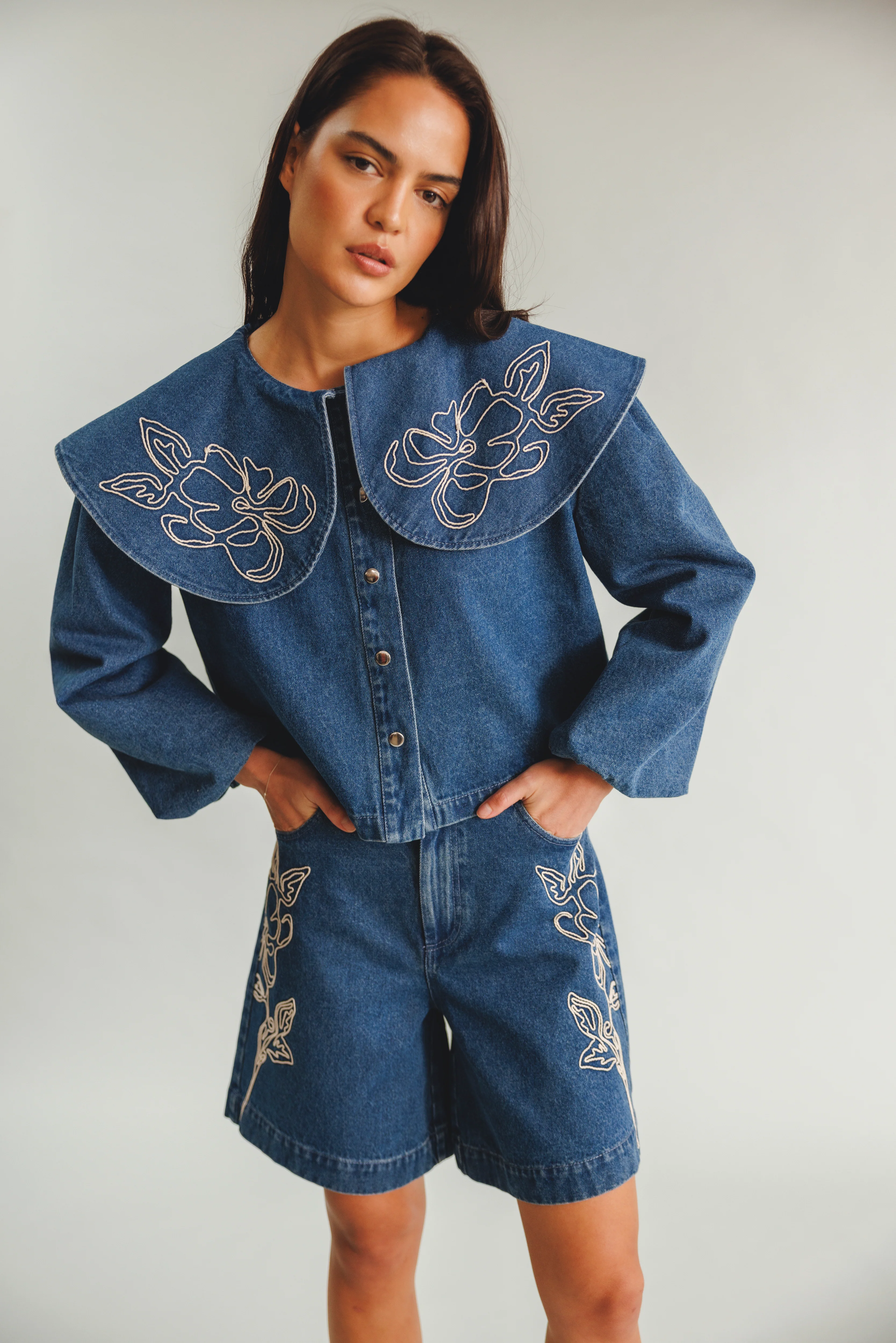 Wynn Denim Blouse - Bluestone - Image 2