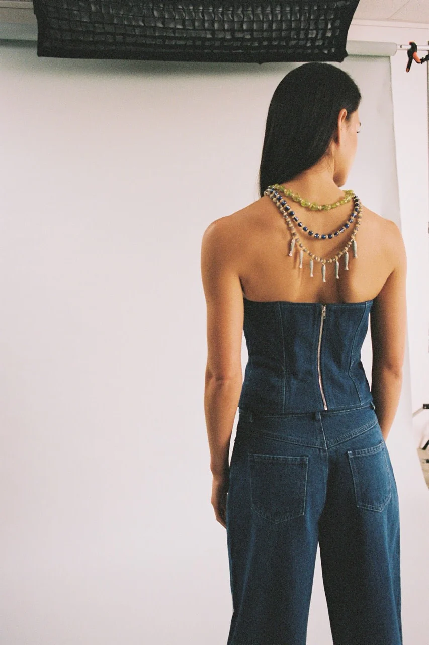 Wynn Denim Bustier - Bluestone - Image 2