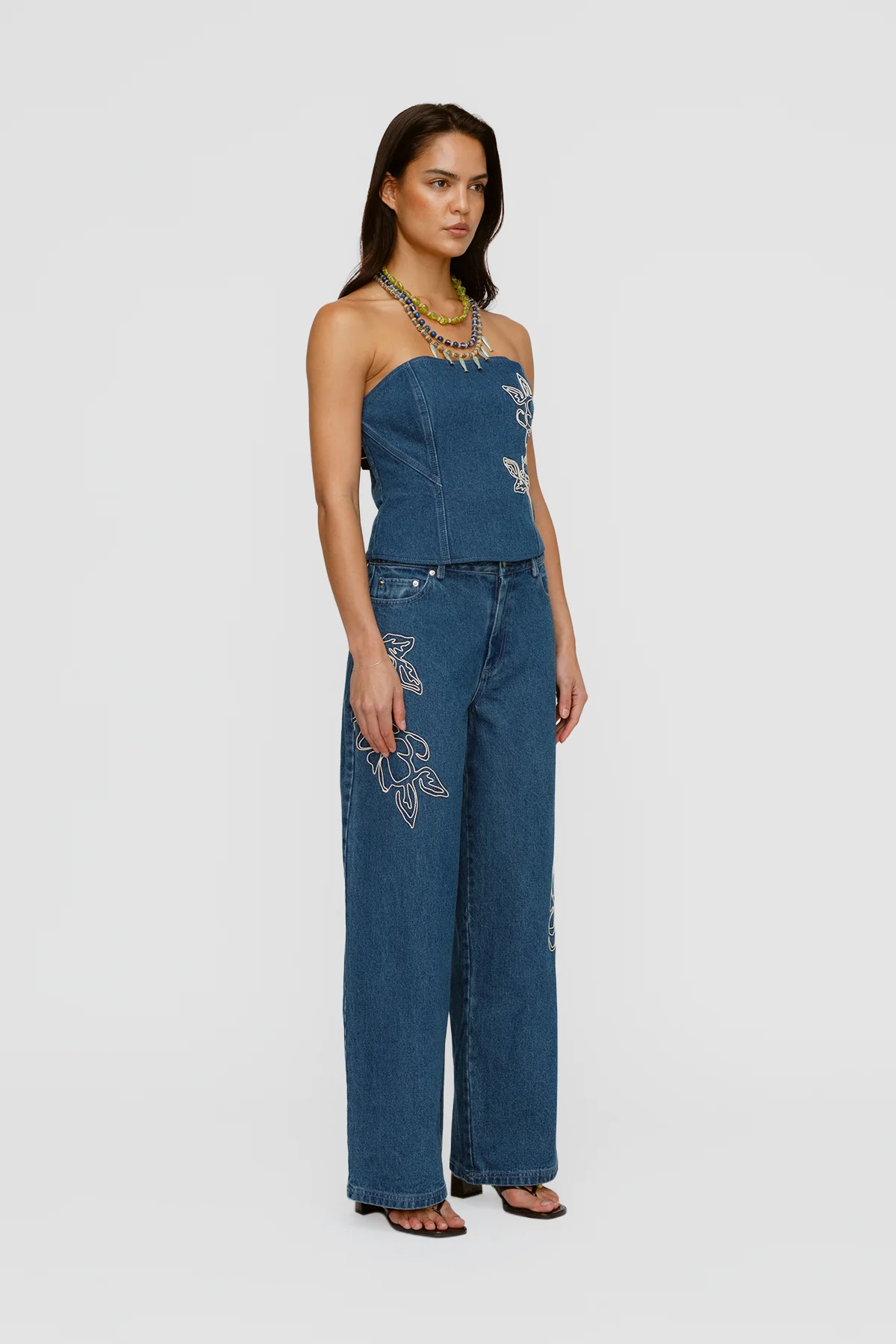 Wynn Denim Bustier - Bluestone - Image 3