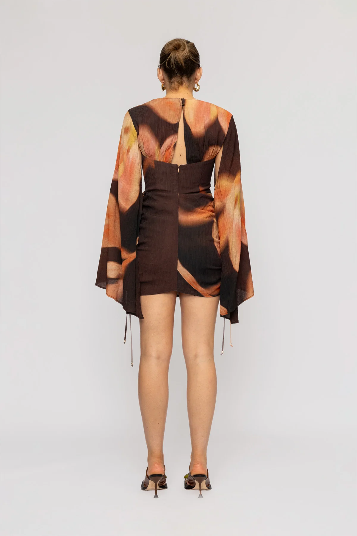 Zoya Mini Dress - Cocoa Flower - Image 5