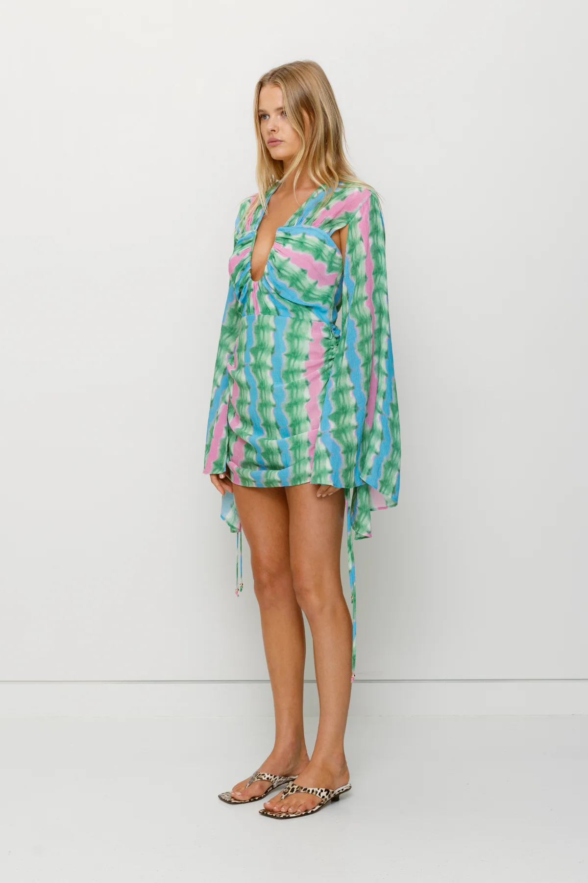 Zoya Mini Dress - Tie Dye Stripe - Image 3